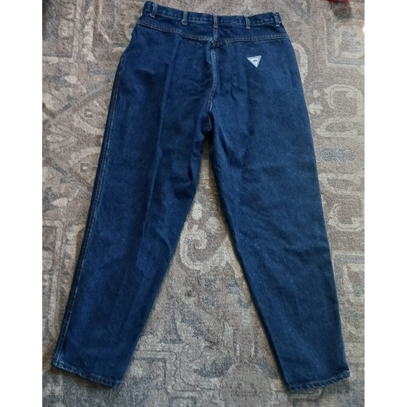 Palmetto Mom Jeans High Rise Vintage 33" Dark Wash Tapered Rider Western 90s 70s - Picture 3 of 12